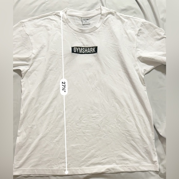 Gymshark Classic White Tee with Black Embroidered Logo Slightly Oversized - Picture 5 of 8